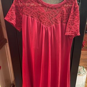 Short sleeve Red Dress